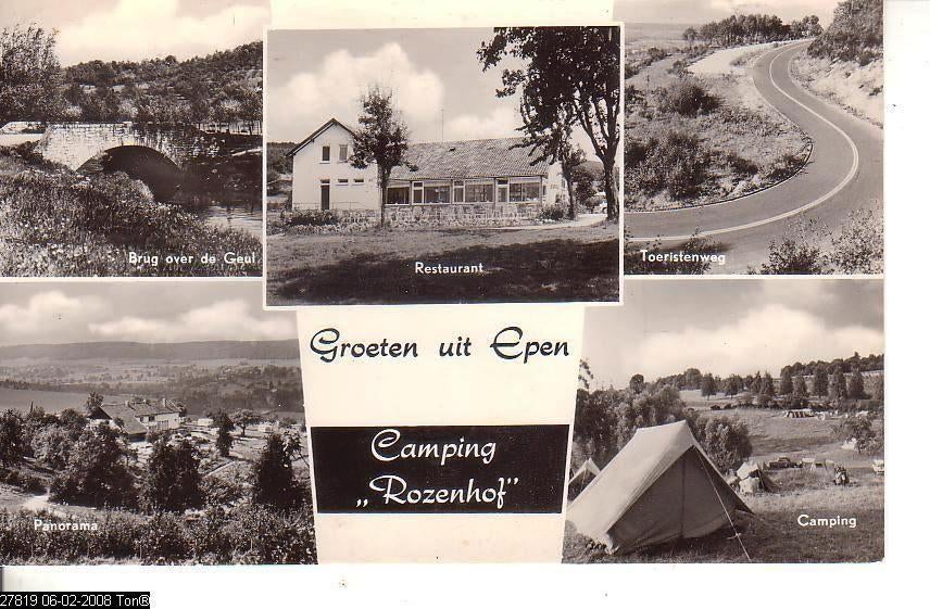 Ansichtkaart	Epen	Camping Rozenhof	5-luik, Verzenden, 1960 tot 1980, Gelopen, Limburg