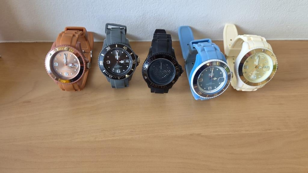 5x ICE Watch met nieuwe batterij, Overige merken, Overige materialen, Met bandje, Polshorloge