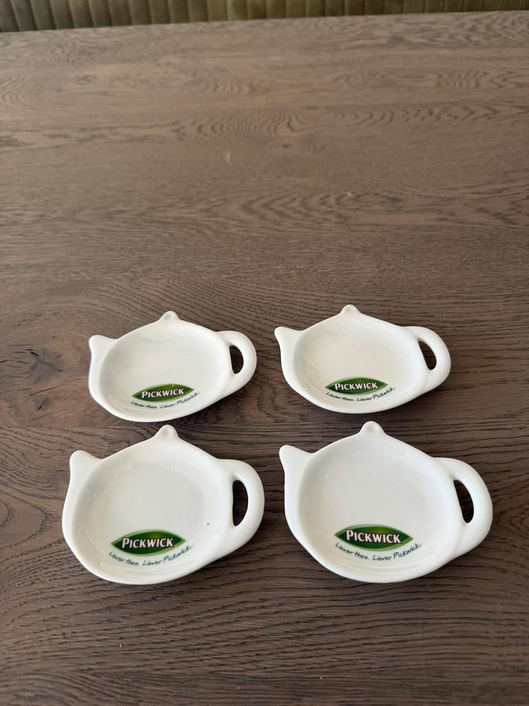Pickwick theezakjeshouders - set van 4 Theetips, Keramiek, Overige typen, Ophalen of Verzenden, Zo goed als nieuw