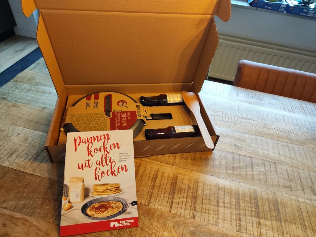 Pannenkoek set postcode loterij, Ophalen, Nieuw