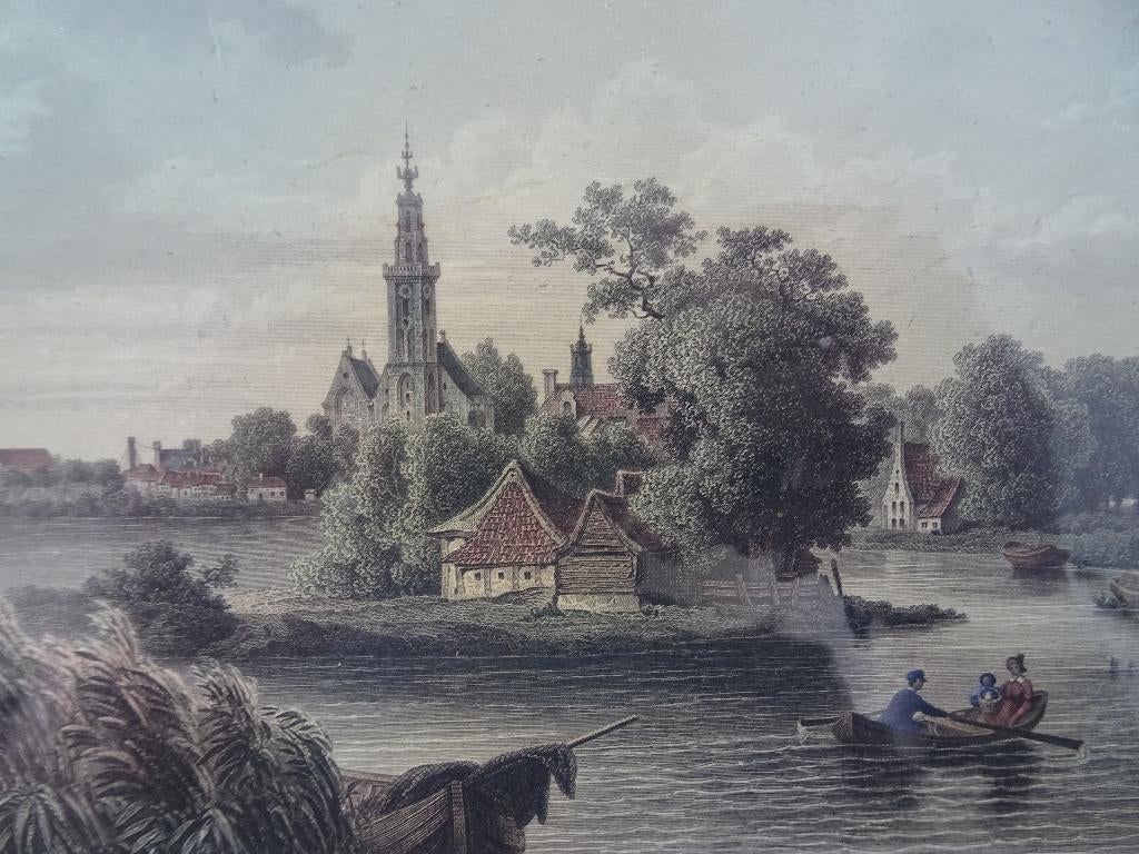 gravure kleur Edam van de Purmerringdijk, Umbach 1860, Verzenden