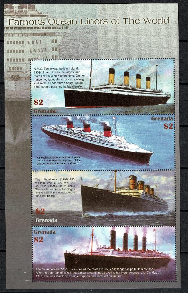 GRENADA 2004 PF BLOK SCHEEPVAART BOTEN SHIPS TITANIC, Ophalen of Verzenden, Postfris, Overige thema's