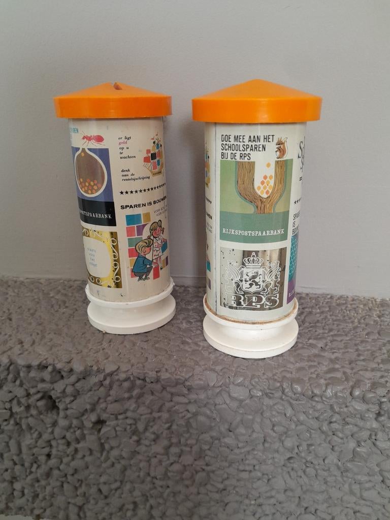 Vintage spaarpotten, Ophalen of Verzenden, Gebruikt, Metaal of Blik, Overige thema's