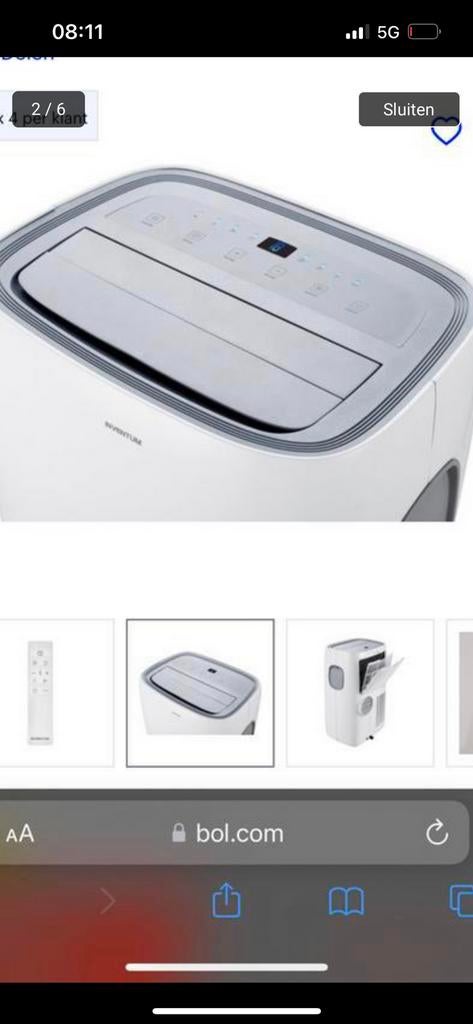 Inventum AC905W mobiele airco, Ophalen, Minder dan 60 m³, 3 snelheden of meer, Zo goed als nieuw