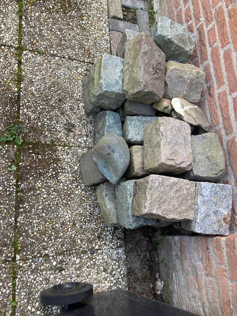 Natuursteen keien, kinderkoppen of kasseien, Ophalen, Gebruikt, Graniet, Kei