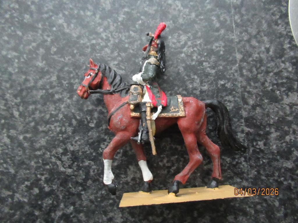 TINNEN SOLDAAT/ OFFICIER TE PAARD- NAPOLEONTISCHE TIJD, Ophalen of Verzenden