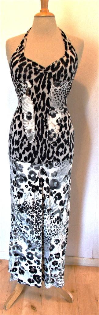 Tijger/panter print maxi halter print dress! M, Maat 38/40 (M), Bruin, Verzenden, Zo goed als nieuw