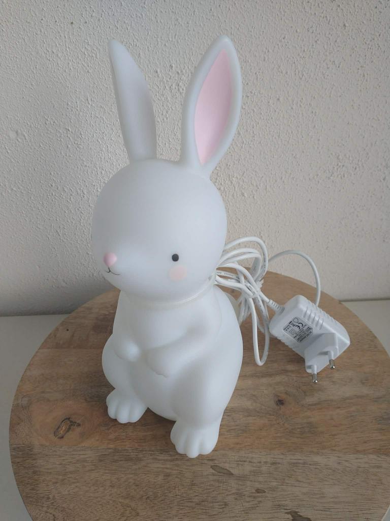 Zgan nachtlampje Konijn, werkt ook op batterijen met timer, Ophalen of Verzenden, Zo goed als nieuw