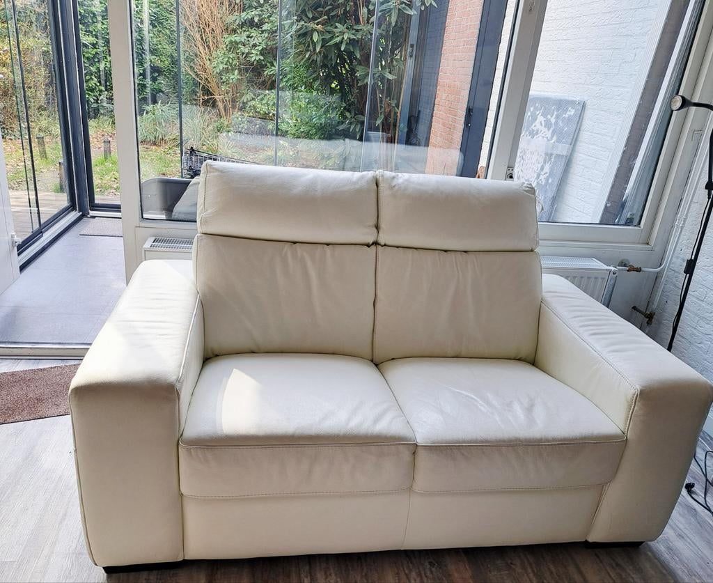 LEREN BANKSTEL 2 EN 2 ENEENHALF ZITS IN PRIMA STAAT, Huis en Inrichting, Banken | Bankstellen, Gebruikt, 150 tot 200 cm, Ophalen of Verzenden