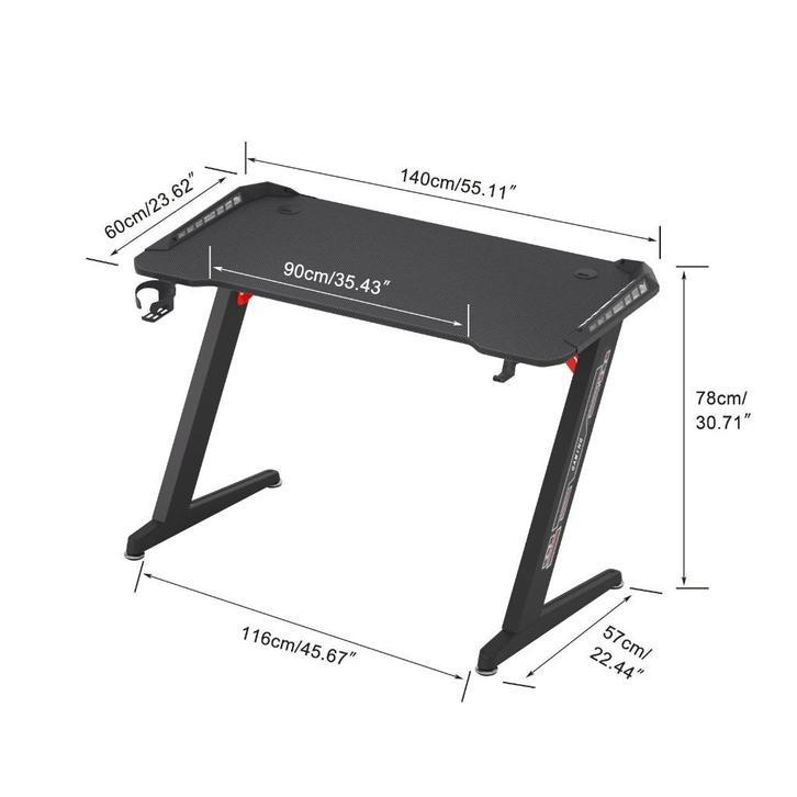 Bureau - Bureautafel Z-Vormige Computer Gaming Desk - Led, Niet ingevuld, Verzenden, Niet ingevuld, Nieuw