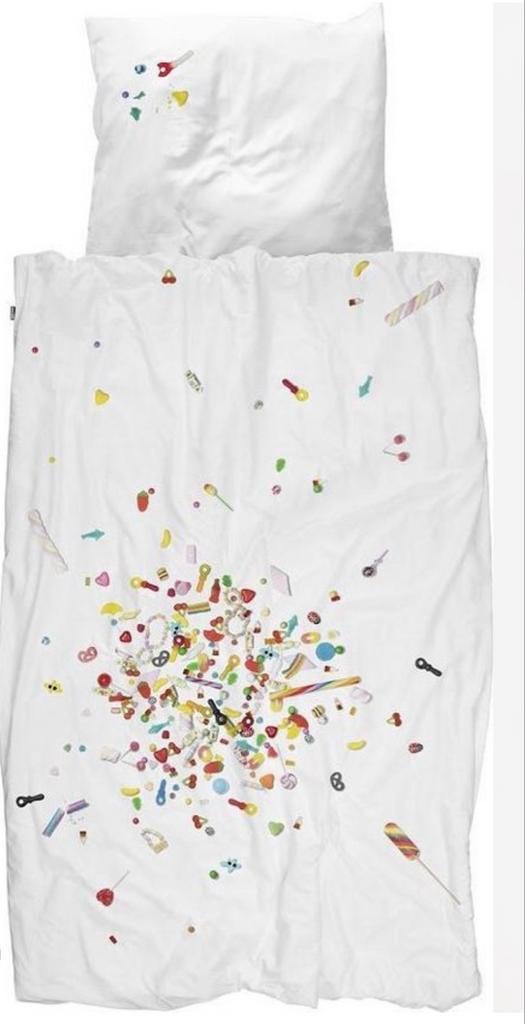 SNURK Candy Blast Dekbedovertrek - Zoet en Speels, Eenpersoons, Wit, Dekbedovertrek, Ophalen of Verzenden