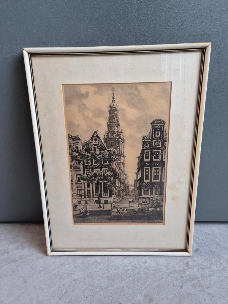 Cornelis Brandenburg - Zuiderkerk Amsterdam - Ingelijst, Antiek en Kunst, Kunst | Etsen en Gravures, Ophalen