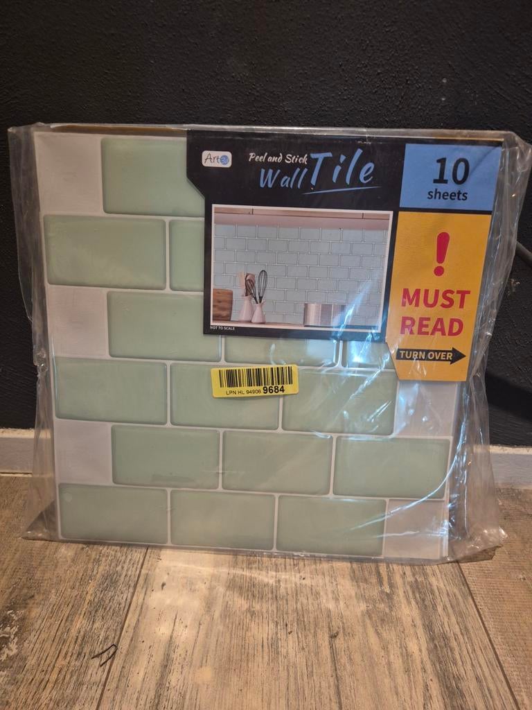 Art3d 3D Zelfklevende Wandpanelen Keukentegels Turquoise, Doe-het-zelf en Verbouw, Tegels, Overige materialen, Wandtegels, Nieuw
