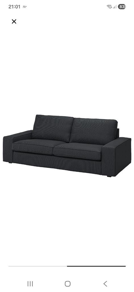 Hoes KIVIK 3-zitsbank Tresund Antraciet - Nieuw, Modern, Comfortabel, 75 tot 100 cm, Ophalen of Verzenden, Rechte bank