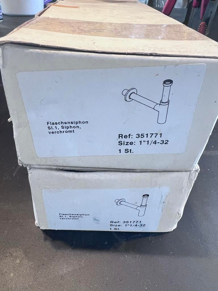 Geberit plugbekersifon 1.1/4'' x 32mm, Ophalen of Verzenden, Nieuw, Chroom, Wastafel