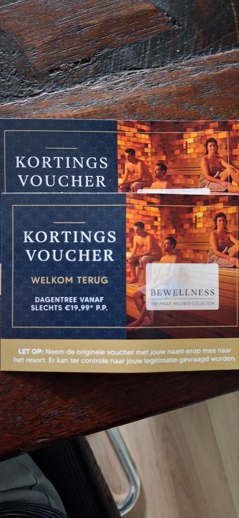 Kortingsvoucher voor saunabezoek bewellness, Tickets en Kaartjes, Kortingen en Cadeaubonnen, Twee personen, Kortingsbon, Spa of Sauna