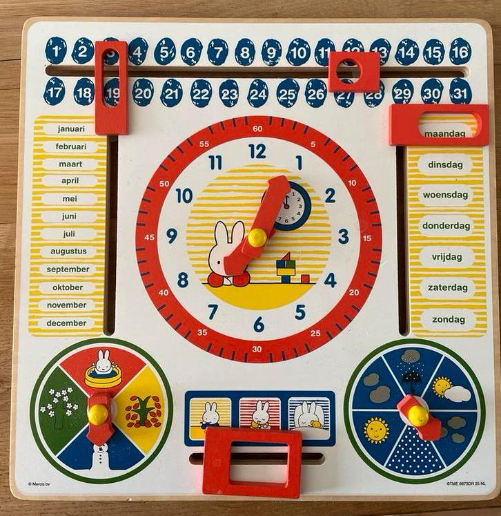 Nijntje Houten Kalenderklok, Kinderen en Baby's, Speelgoed | Educatief en Creatief, Ophalen of Verzenden, Zo goed als nieuw, Ontdekken