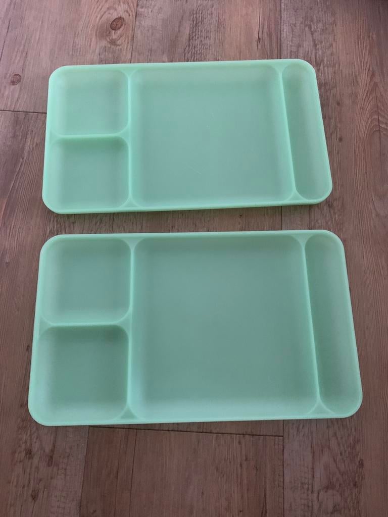 Mint groen serveerplateau 2x Tupperware, Gebruikt, Tupperware, Overige typen, Ophalen of Verzenden