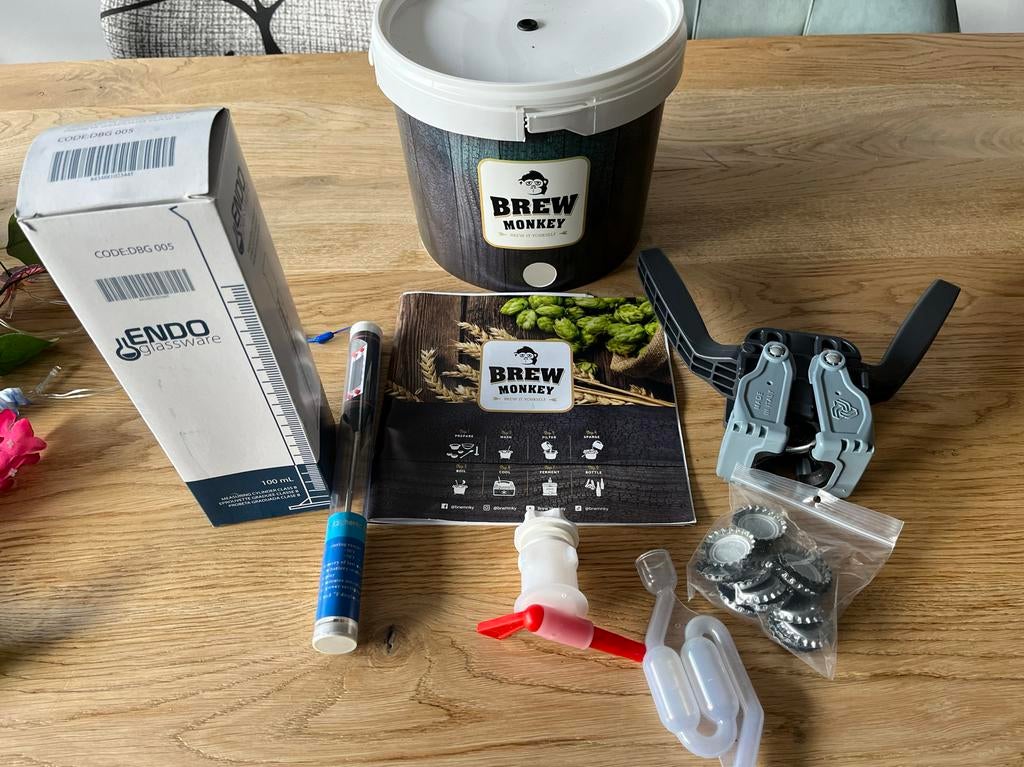 Bierbrouwset brew monkey, Hobby en Vrije tijd, Overige Hobby en Vrije tijd, Ophalen, Gebruikt