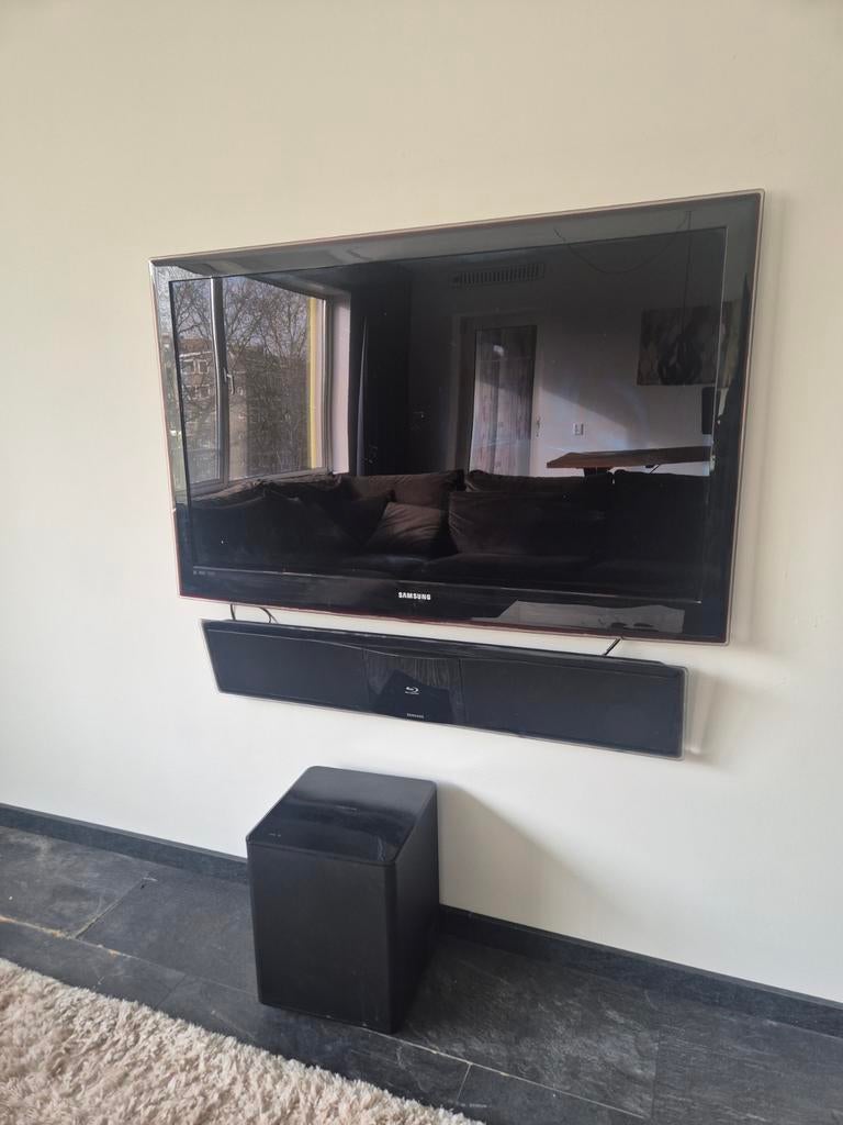 Samsung TV met soundbar en subwoofer, Ophalen, LED, 50 Hz, Zo goed als nieuw