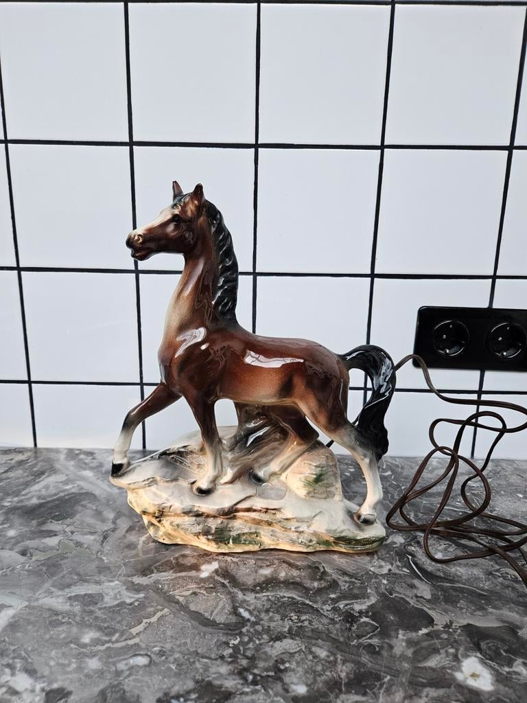 Vintage Keramiek Paard Lamp - Lane & Co Van Nuys Jaren '50, Ophalen