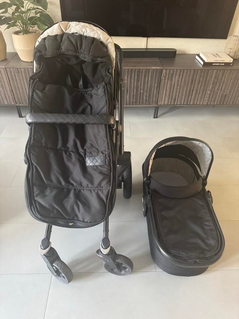 Joolz Day2 Studio Noir kinderwagen met wieg & voetenzak, Gebruikt, Combiwagen, Met reiswieg, Ophalen
