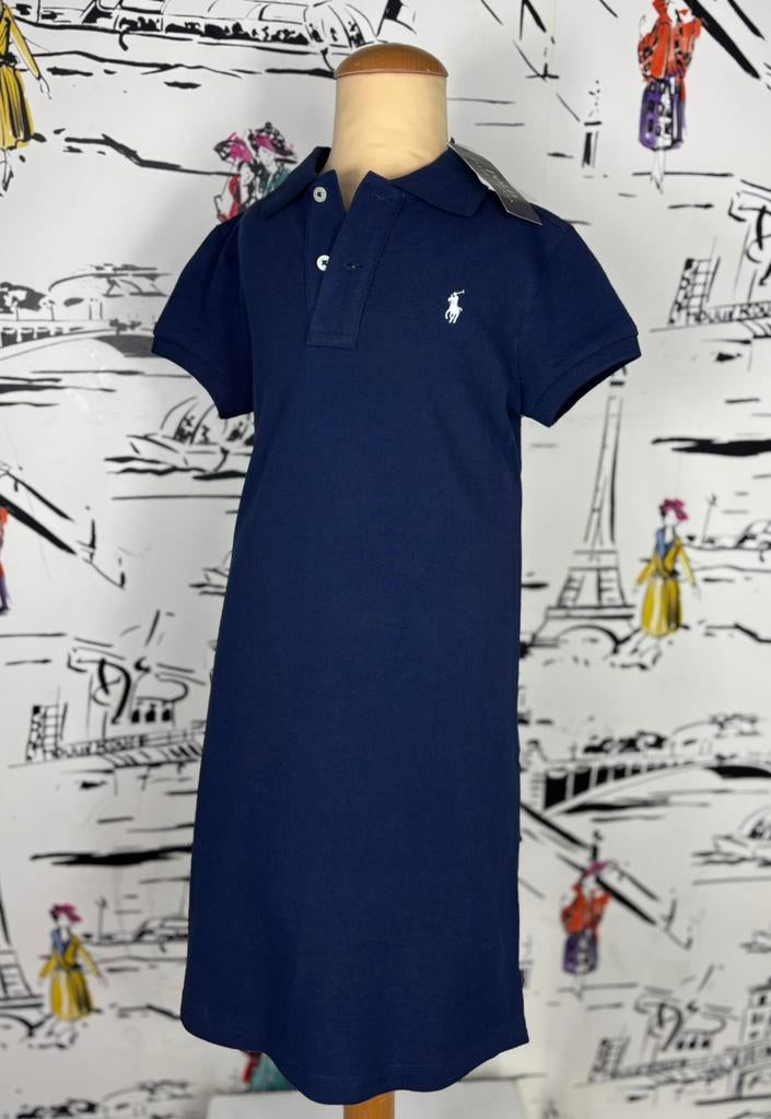 Ralph Lauren navy mesh polo jurk maat 7 NIEUW (110 euro), Nieuw, Customercare@rl.com, Ralph Lauren, Jurk of Rok