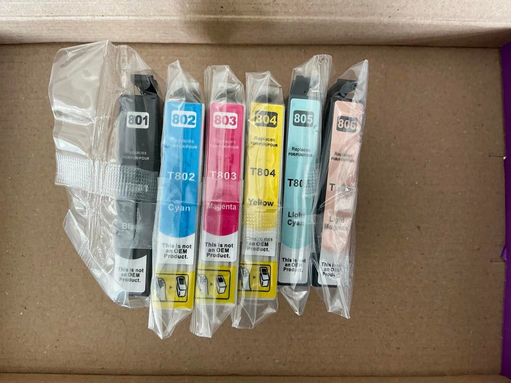 Epson Cartridges T801 t/m T806 - Complete Set, Computers en Software, Printerbenodigdheden, Nieuw, Cartridge, Ophalen of Verzenden