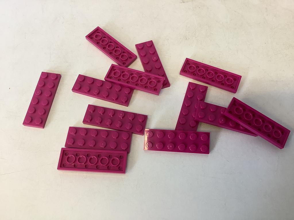 Lego plaat 2x6 magenta, Ophalen of Verzenden, Gebruikt, Losse stenen, Lego