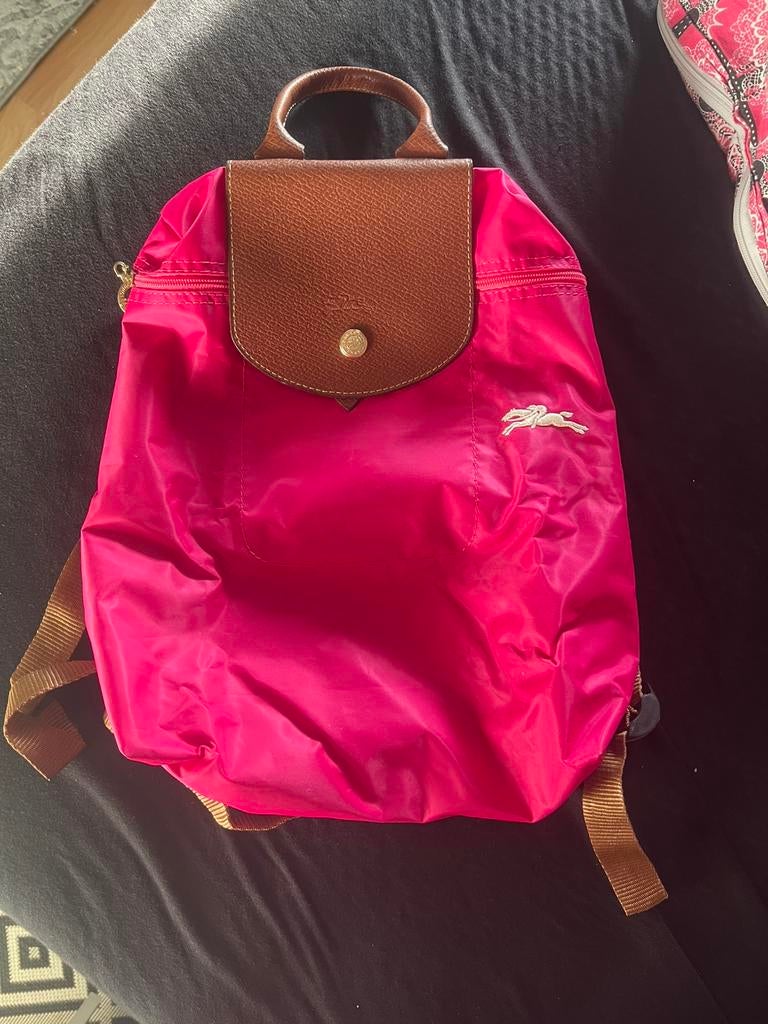 Longchamp rugtas roze, Verzenden, Zo goed als nieuw, Overige merken, 30 tot 45 cm