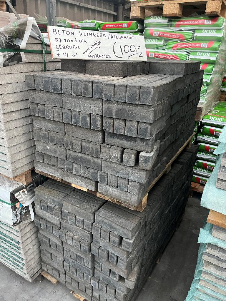 Betonklinkers, Ophalen, Gebruikt, Klinkers, 10 m² of meer