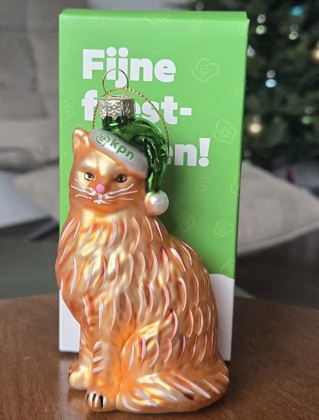 Kpn Kerstbal Louis de kat, Diversen, Kerst, Zo goed als nieuw, Ophalen of Verzenden