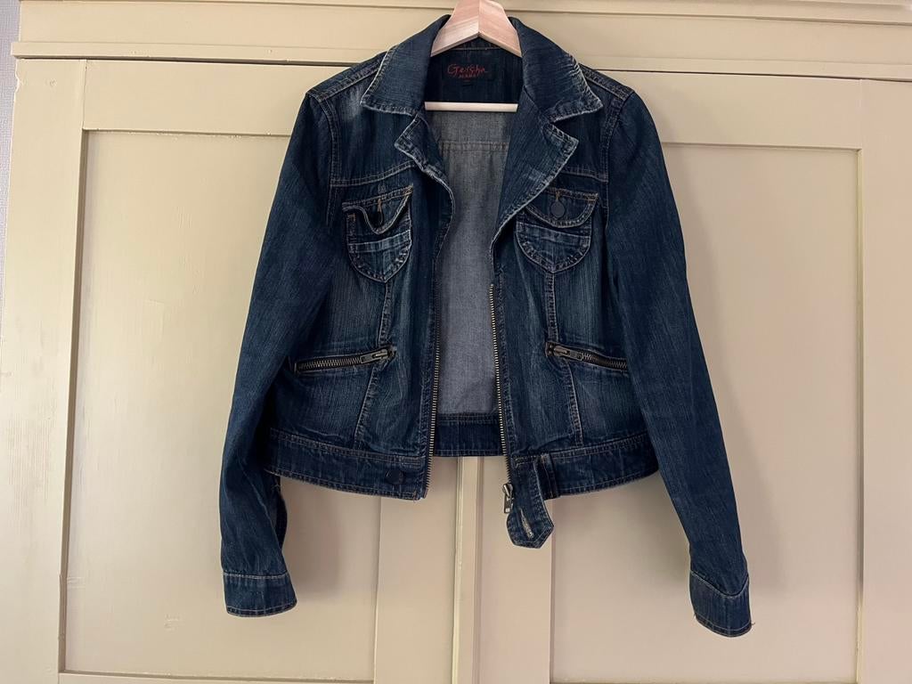 Geisha spijkerjasje XXL / 2XL  in mooie staat, Geisha, Blauw, Maat 46/48 (XL) of groter, Ophalen of Verzenden