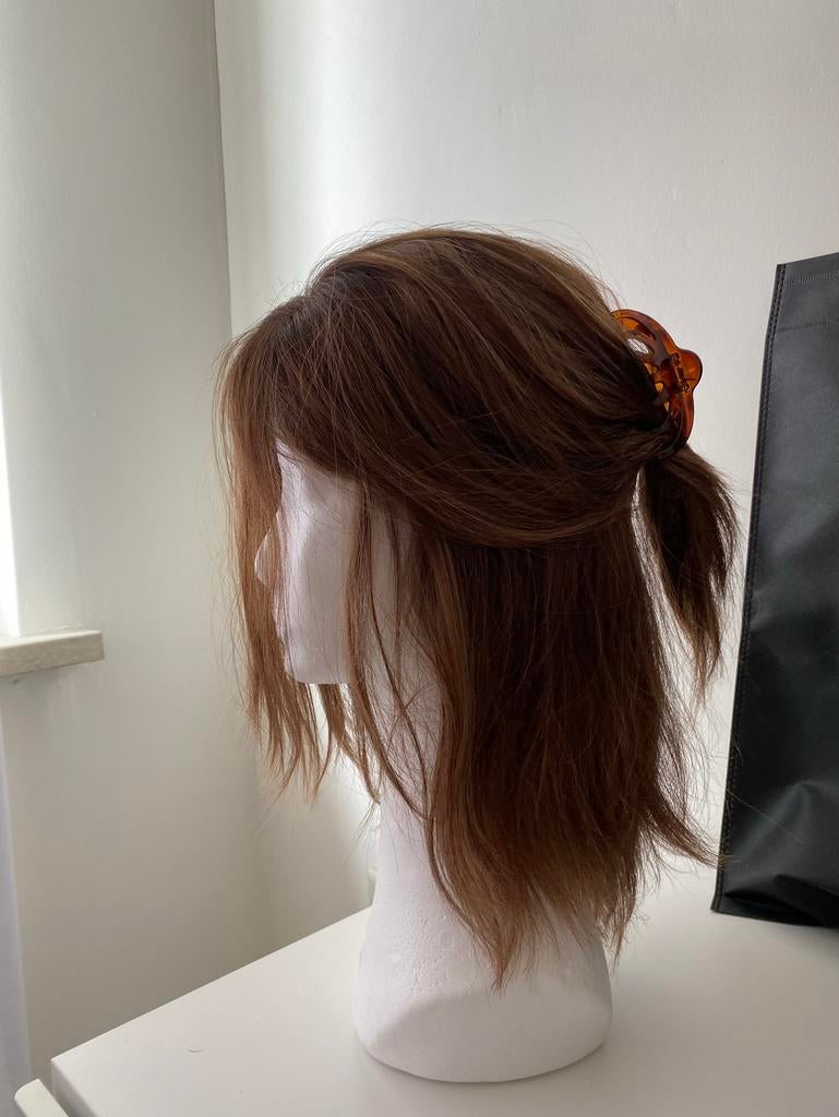Pruik van echt haar, Ophalen of Verzenden, Zo goed als nieuw, Pruik of Haarverlenging