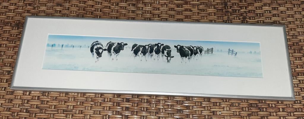 Wiebe van der Zee schilderij met koeien, Ophalen of Verzenden