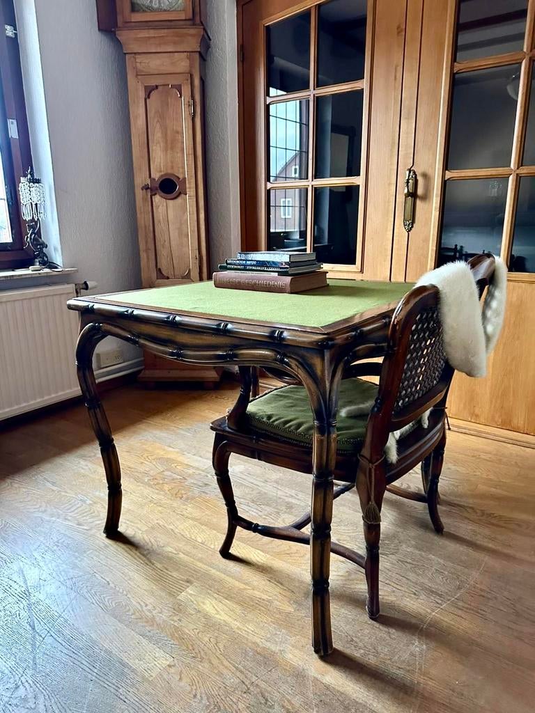 Antieke bridge tafel en stoelen, Ophalen