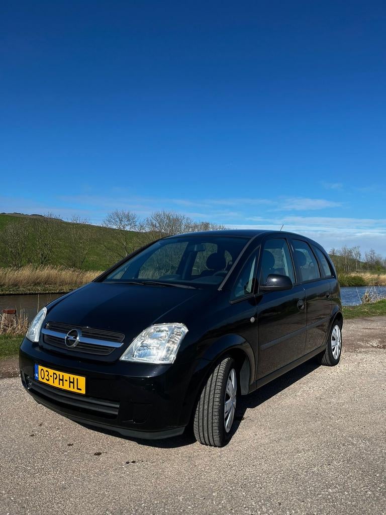 Nette Opel Meriva 1.6 8V 2004 Zwart, 5 deurs, Auto's, 4 cilinders, Zwart, Origineel Nederlands, 1200 kg