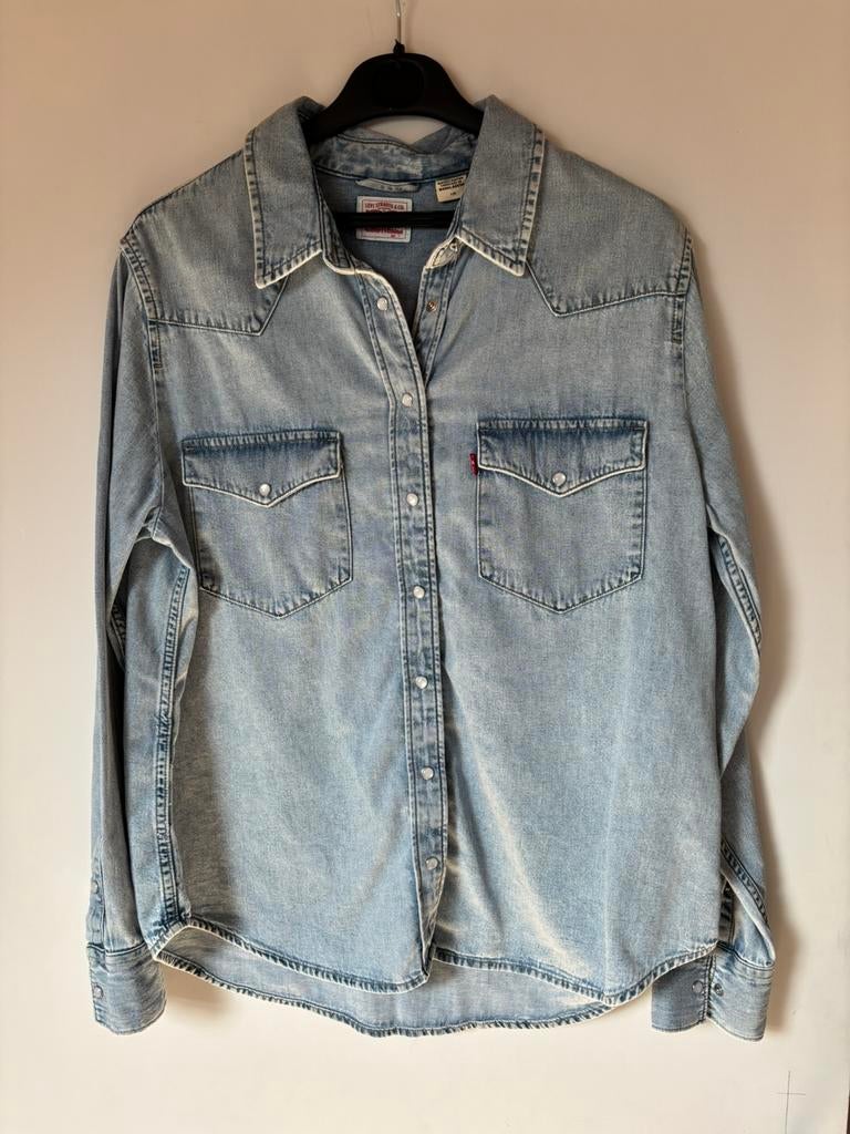 Denim blouse levis maat L, Ophalen of Verzenden, Zo goed als nieuw, Maat 38/40 (M), Blauw