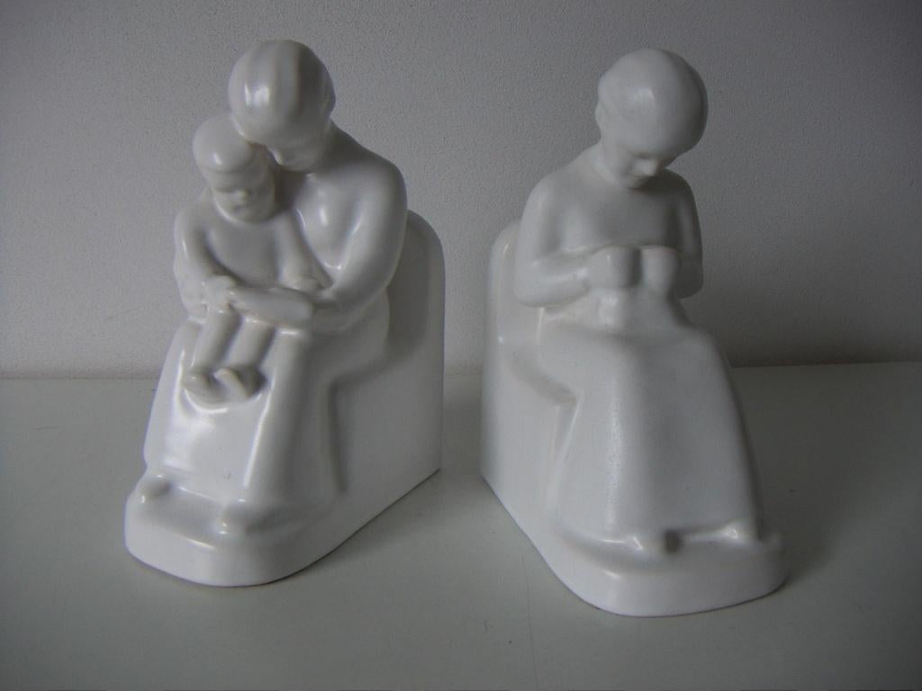 Schoonhoven plateel keramiek boekensteunen. F. Carbasius., Ophalen of Verzenden