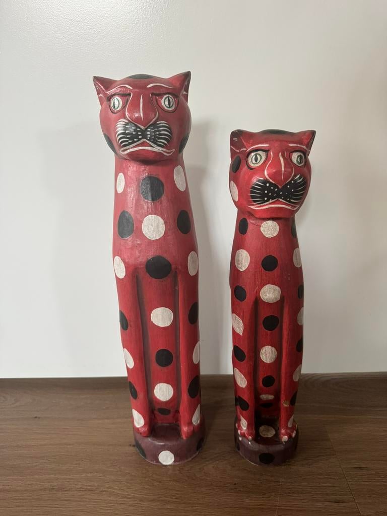 Set houten katten, Ophalen of Verzenden