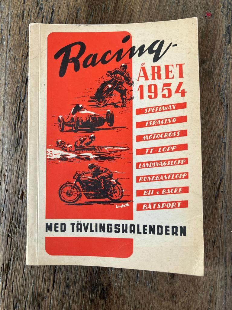 Vintage Zweeds motorsportjaarboek, 1954, Antiek en Kunst, Ophalen of Verzenden