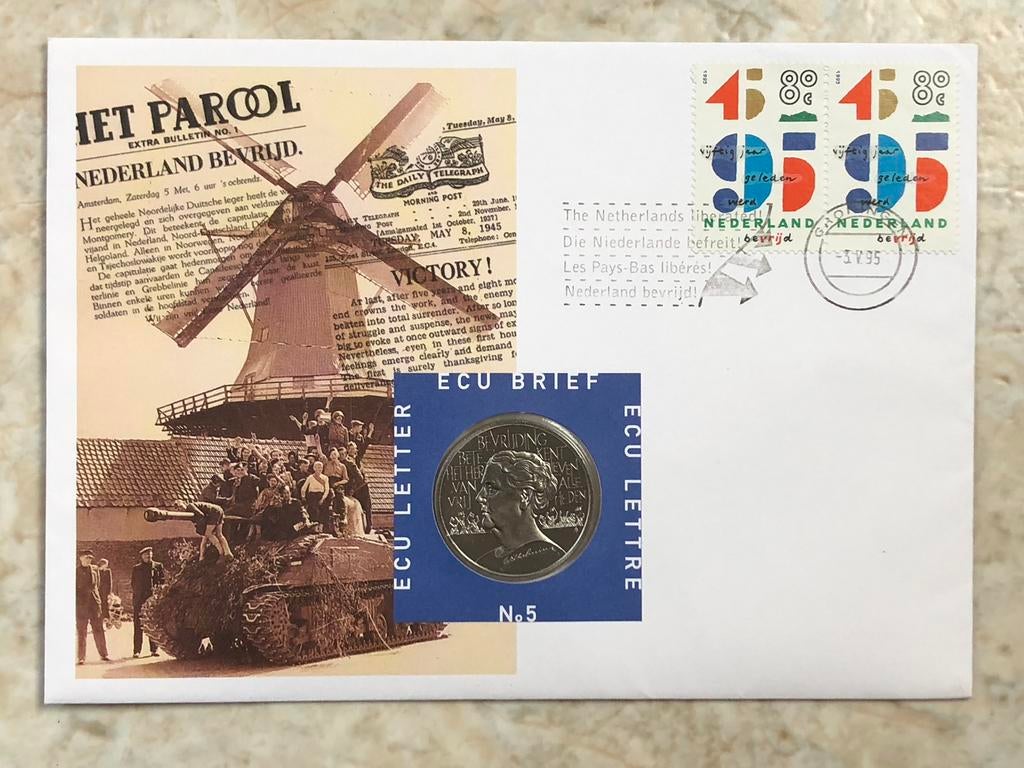ECU Brief no 5, Nederland bevrijd., Verzenden, Overige materialen, Nederland