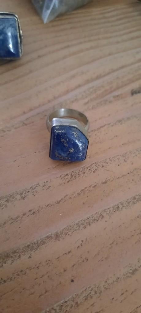 Oude, Tibetaanse ring met Lapis Lazuli. Maat 16.5., Ophalen of Verzenden, Zilver, Ring, Met edelsteen