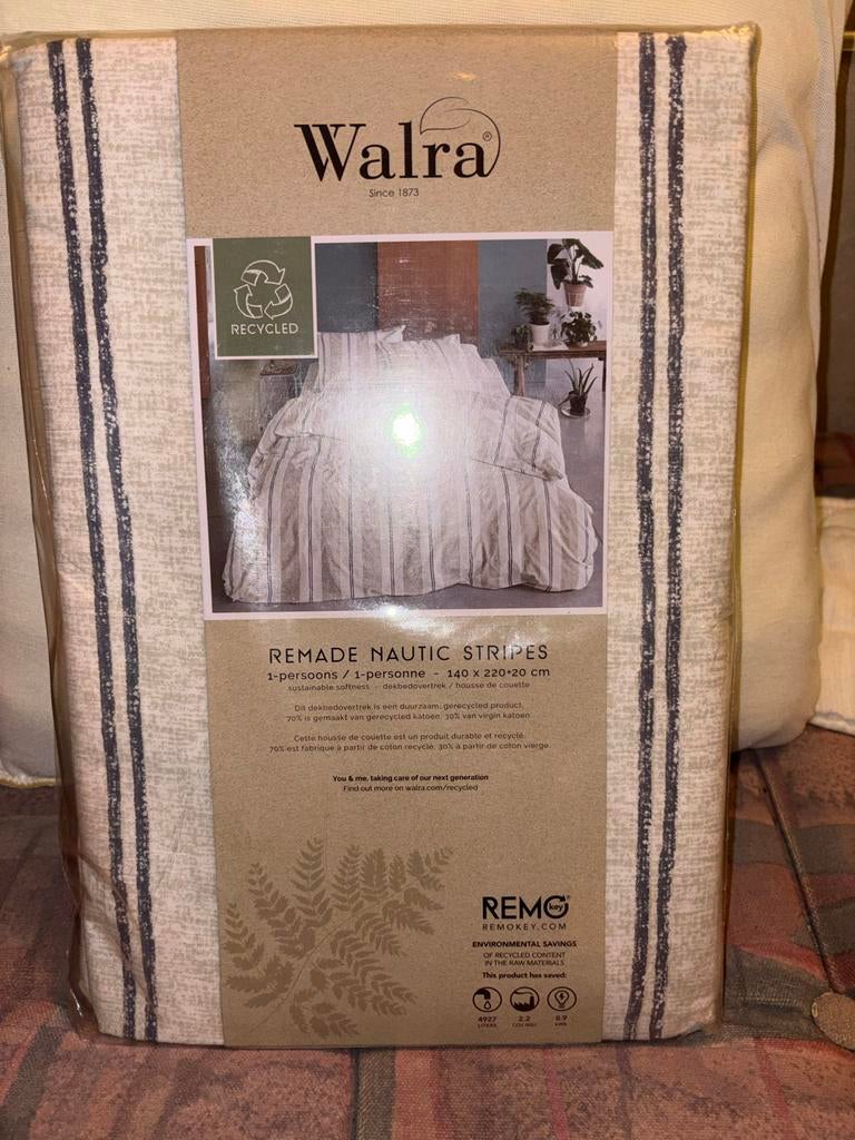 Walra Remade Nautic Stripes Dekbedovertrek 1-persoons, Ophalen, Dekbedovertrek, Nieuw, Overige kleuren