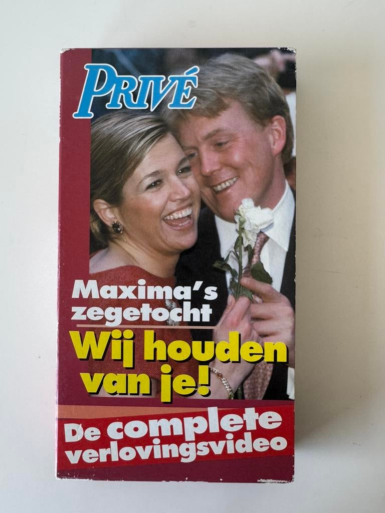 VHS videoband Privé‘s Maxima's zegetocht verlovingsvideo, Alle leeftijden, Ophalen of Verzenden, Gebruikt, Documentaire