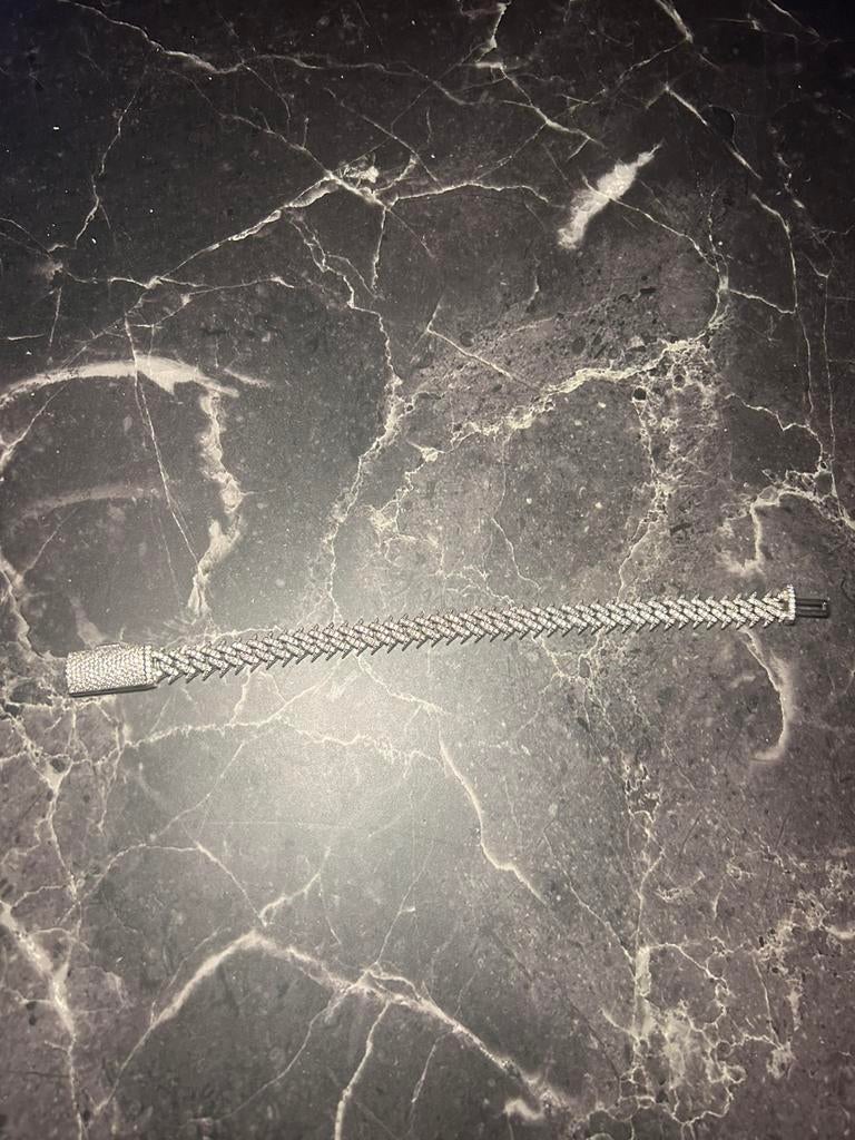 Armband 925silver custom moissanite bracelet, Ophalen of Verzenden, Zo goed als nieuw, Met edelsteen, Zilver