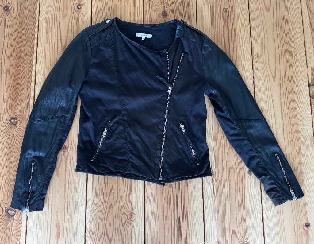 Second Female leren jas - Bonne Jacket Leer - Medium 38, Maat 38/40 (M), Second Female, Zwart, Ophalen of Verzenden