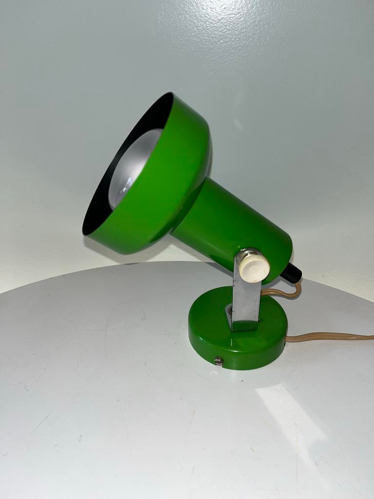 Vintage verstelbare groene spot, Ophalen of Verzenden, Gebruikt, Metaal of Aluminium, Plafondspot of Wandspot