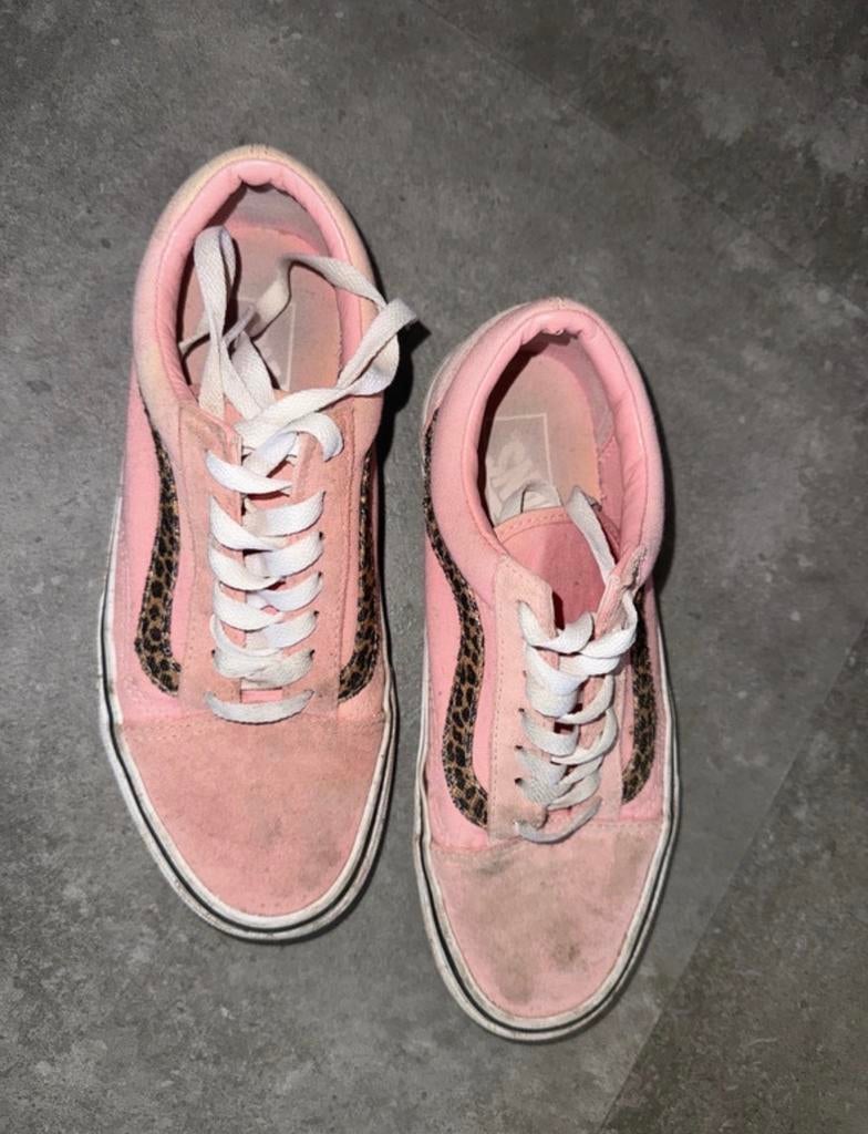 Roze Vans Old Skool sneakers met luipaardprint, Kleding | Dames, Schoenen, Ophalen of Verzenden, Gedragen, Roze, Sneakers of Gympen