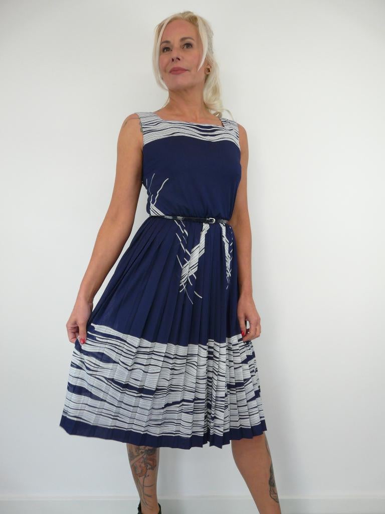 *Abfab Vintage Sora Couture Jurk M*, Maat 38/40 (M), Blauw, Ophalen of Verzenden, Zo goed als nieuw